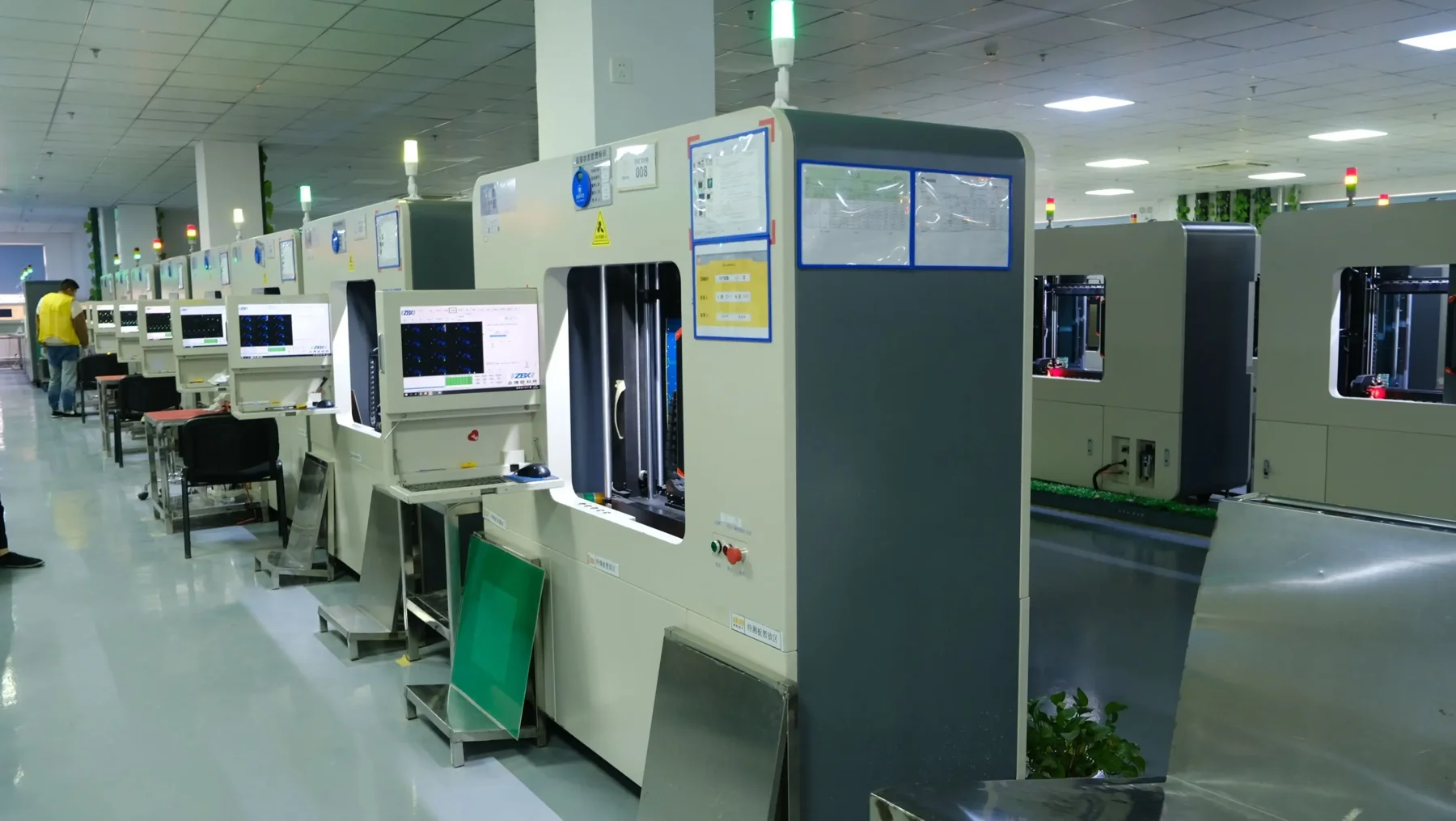 SMT equipment on an electronics assembly line