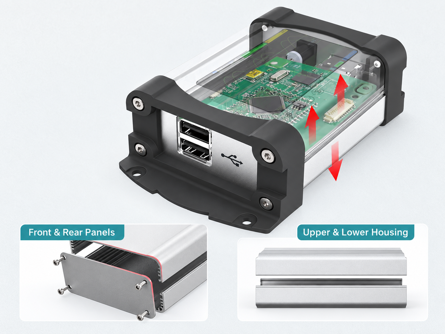 Circuit board installed in a modular electronic enclosure